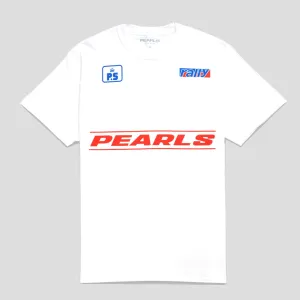 Comfy Casual Pearls Rally Tee - White
