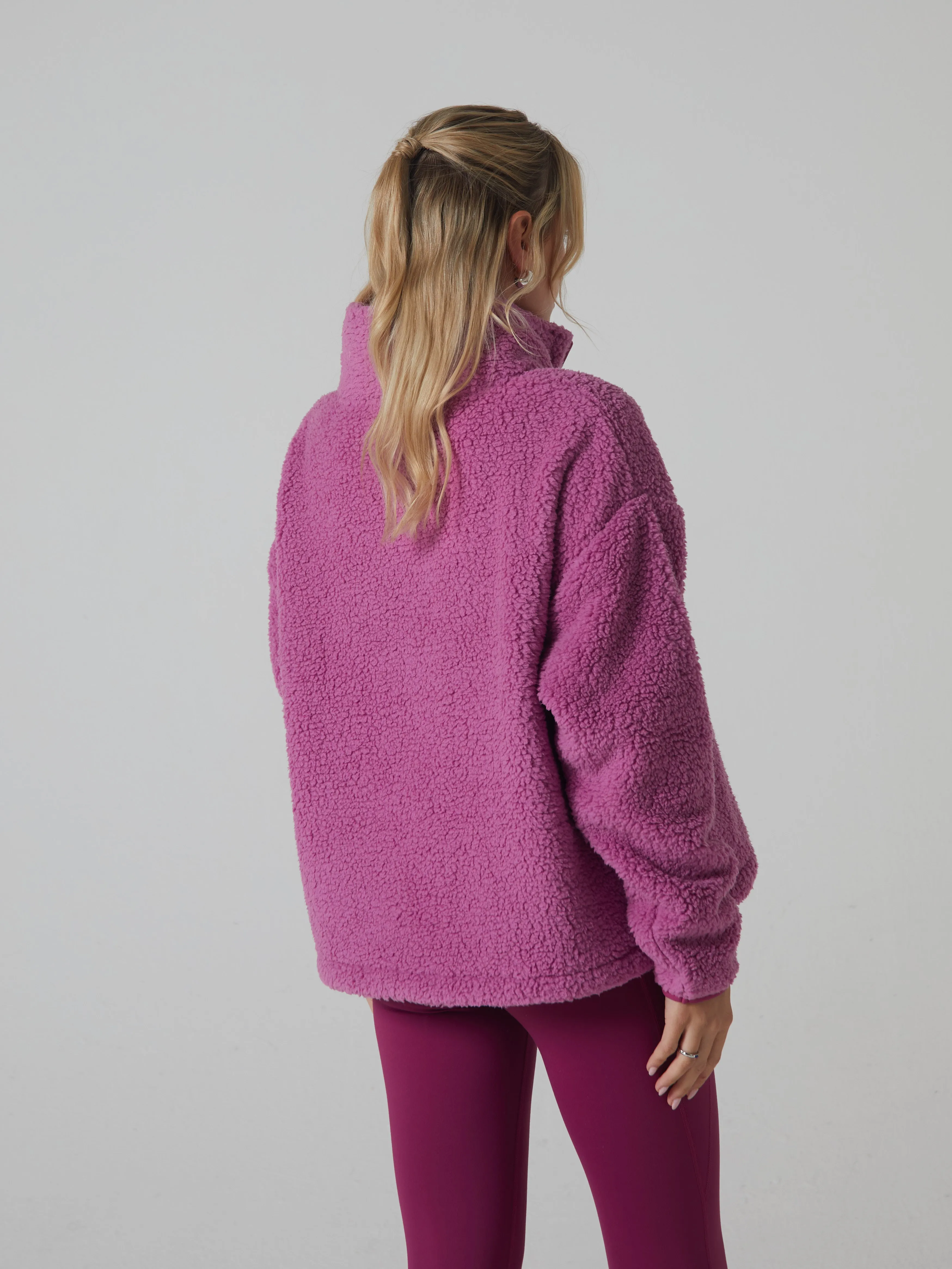Penny Fleece Half Zip Soft Rose tie dye material trend