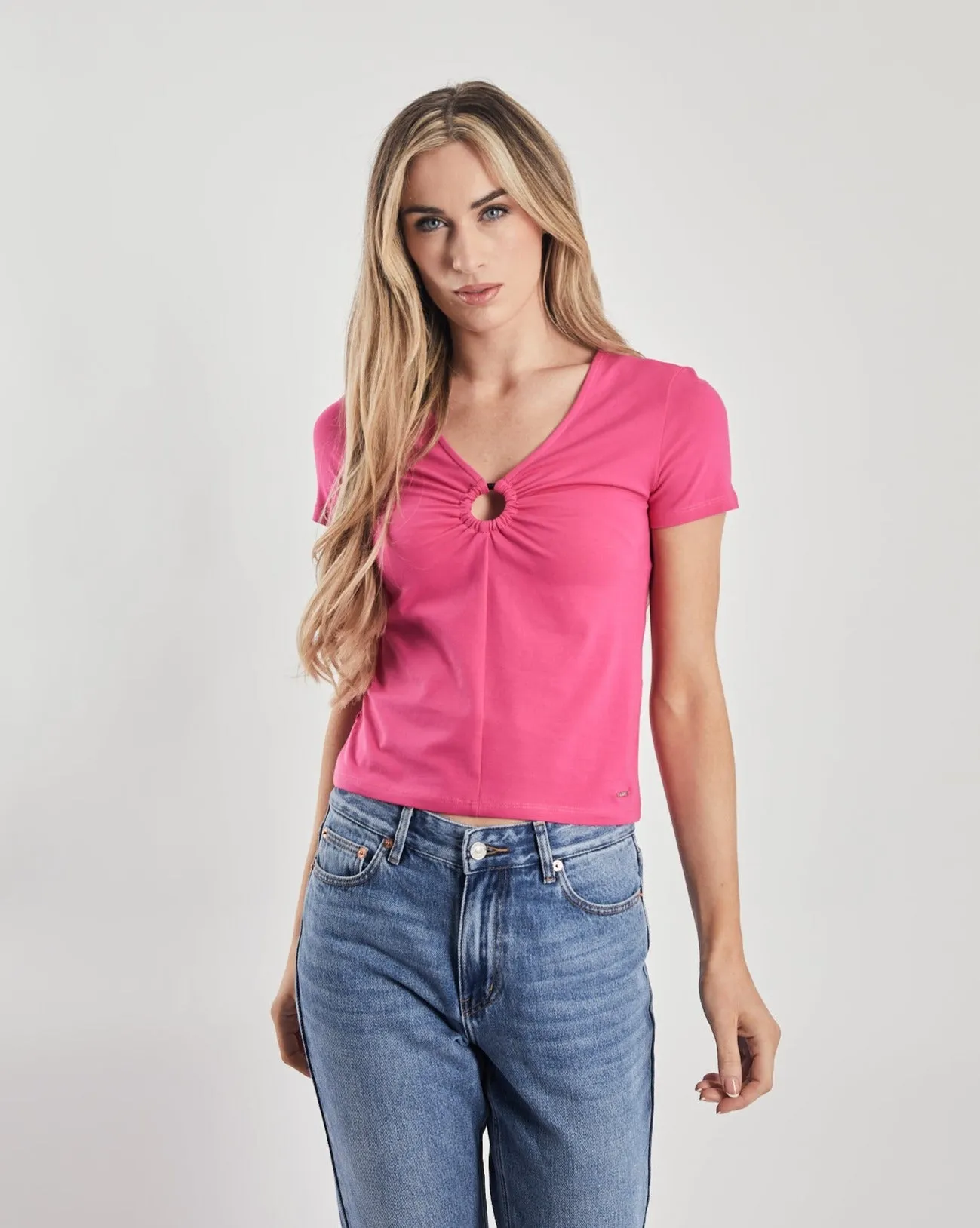 OversizedSilhouette Easy and Relaxed Pepper T-Shirt Pink Yarrow
