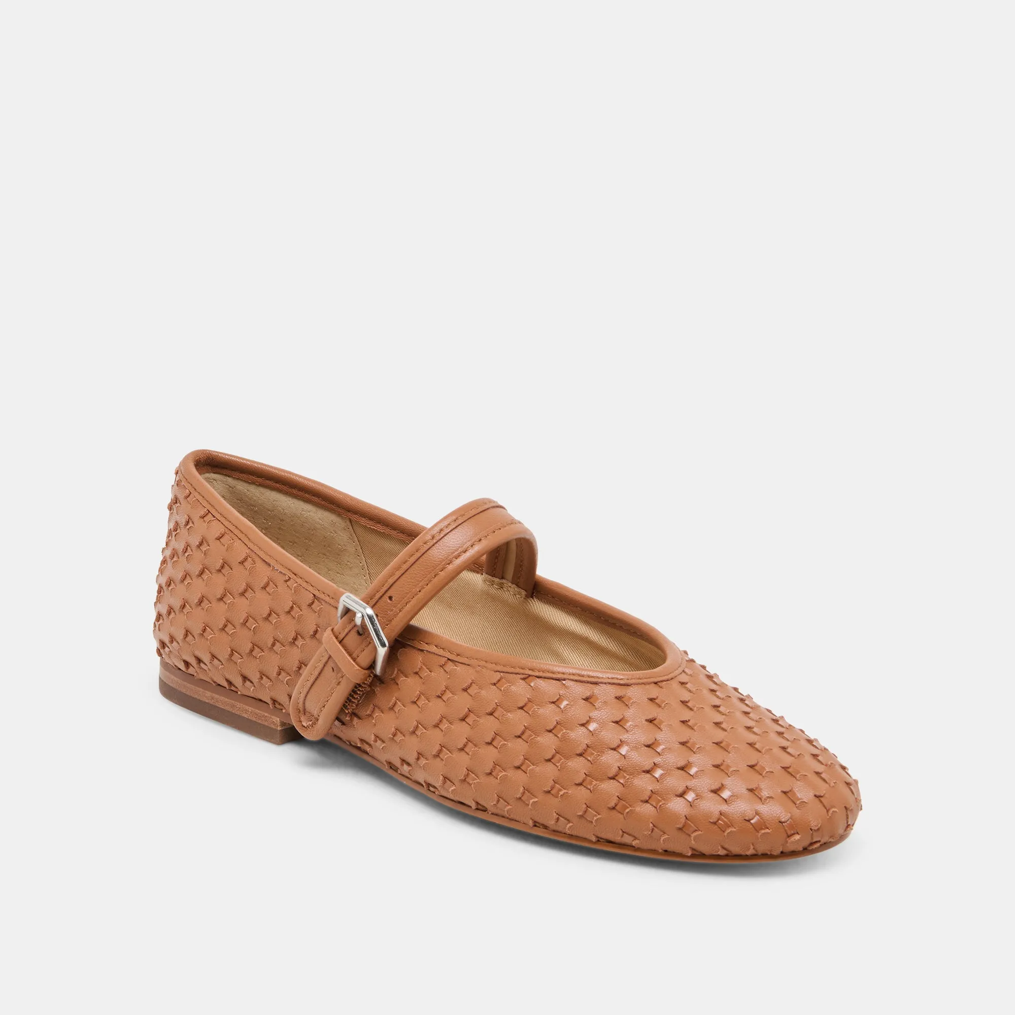 Pollen Walk Comfort Padding ROSLYN WOVEN BALLET FLATS SADDLE WOVEN LEATHER