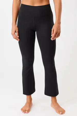 Body Shaping Morning Stretch Cropped Flared Pants - Black