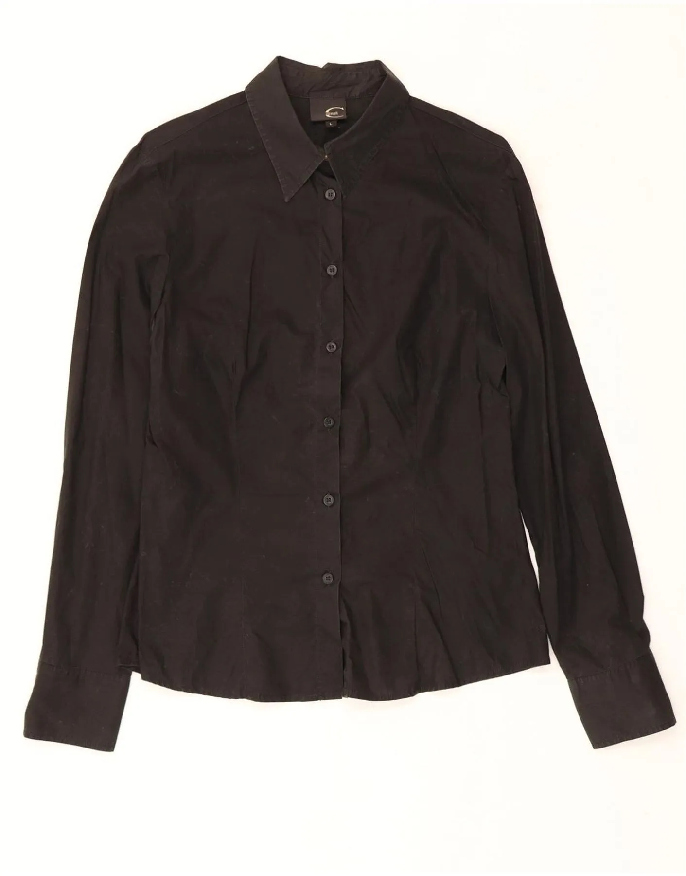 Regular Fit Thermoregulating Layer JUST CAVALLI Womens Shirt UK 14 Large Black Cotton