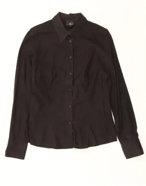 Regular Fit Thermoregulating Layer JUST CAVALLI Womens Shirt UK 14 Large Black Cotton