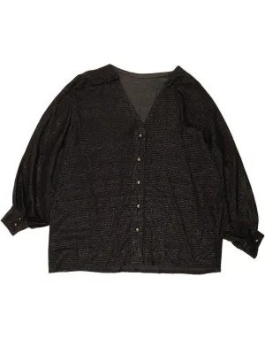 VINTAGE Womens Shirt Blouse UK 20 2XL Black Morning Comfort