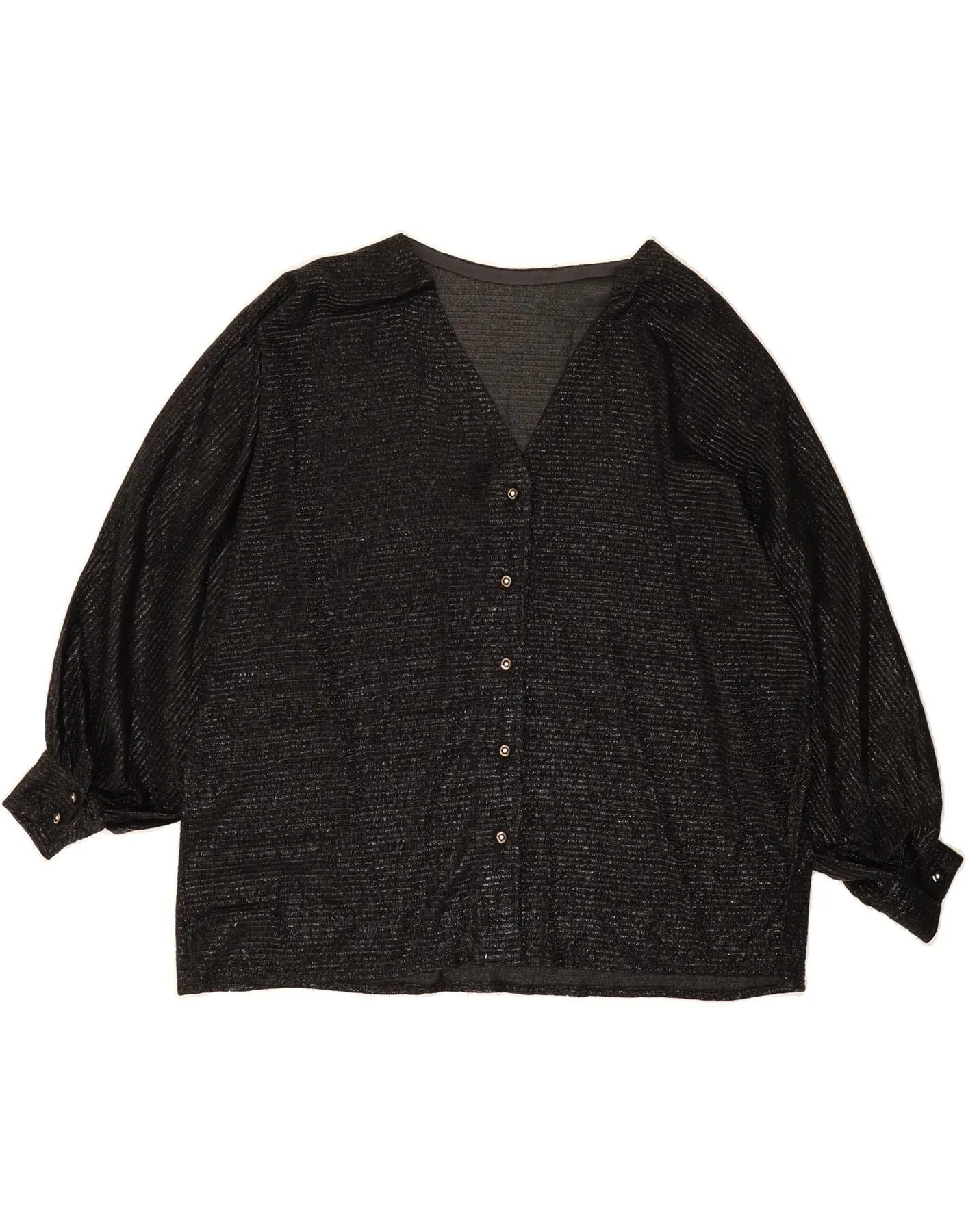 VINTAGE Womens Shirt Blouse UK 20 2XL Black Morning Comfort