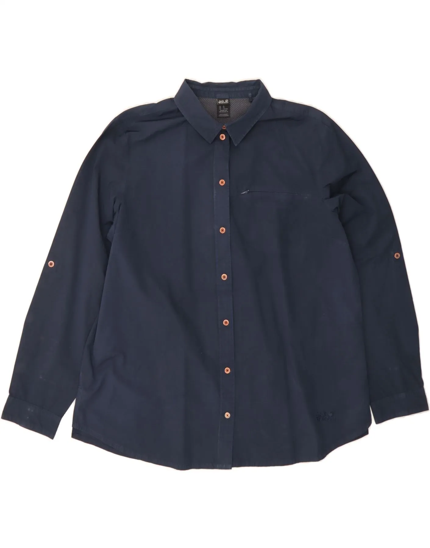 Striped Design Unstructured Shoulder JACK WOLFSKIN Womens Shirt UK 18 XL  Navy Blue