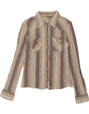 Fashionable Pick Abstract art H&M Womens Shirt UK 12 Medium Multicoloured Striped Cotton