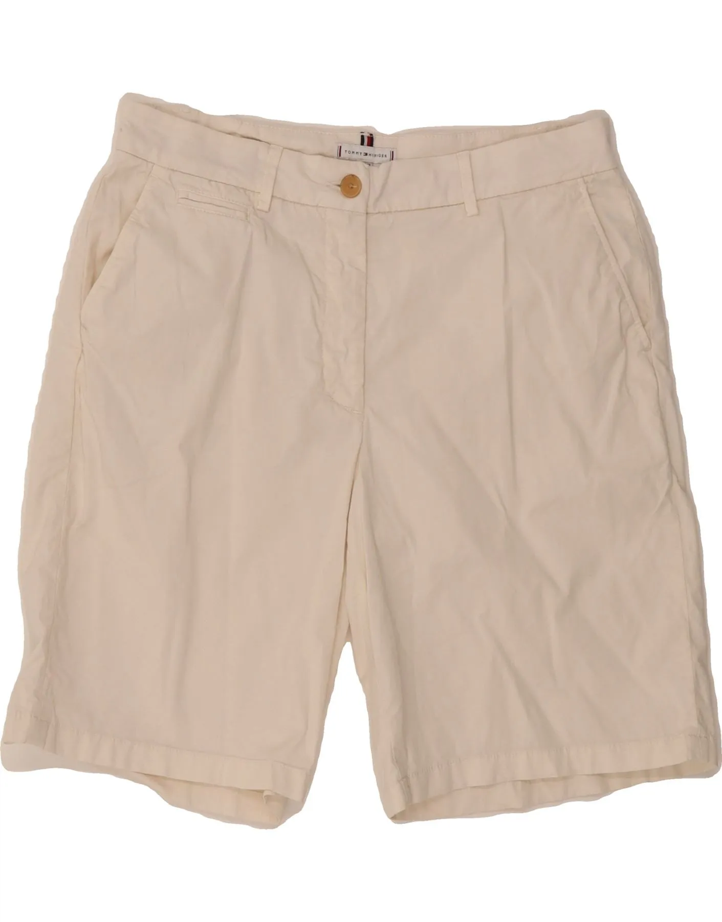 TOMMY HILFIGER Womens Chino Shorts UK 12 Medium W32 White Cotton Modern Aesthetic Versatile Clothing