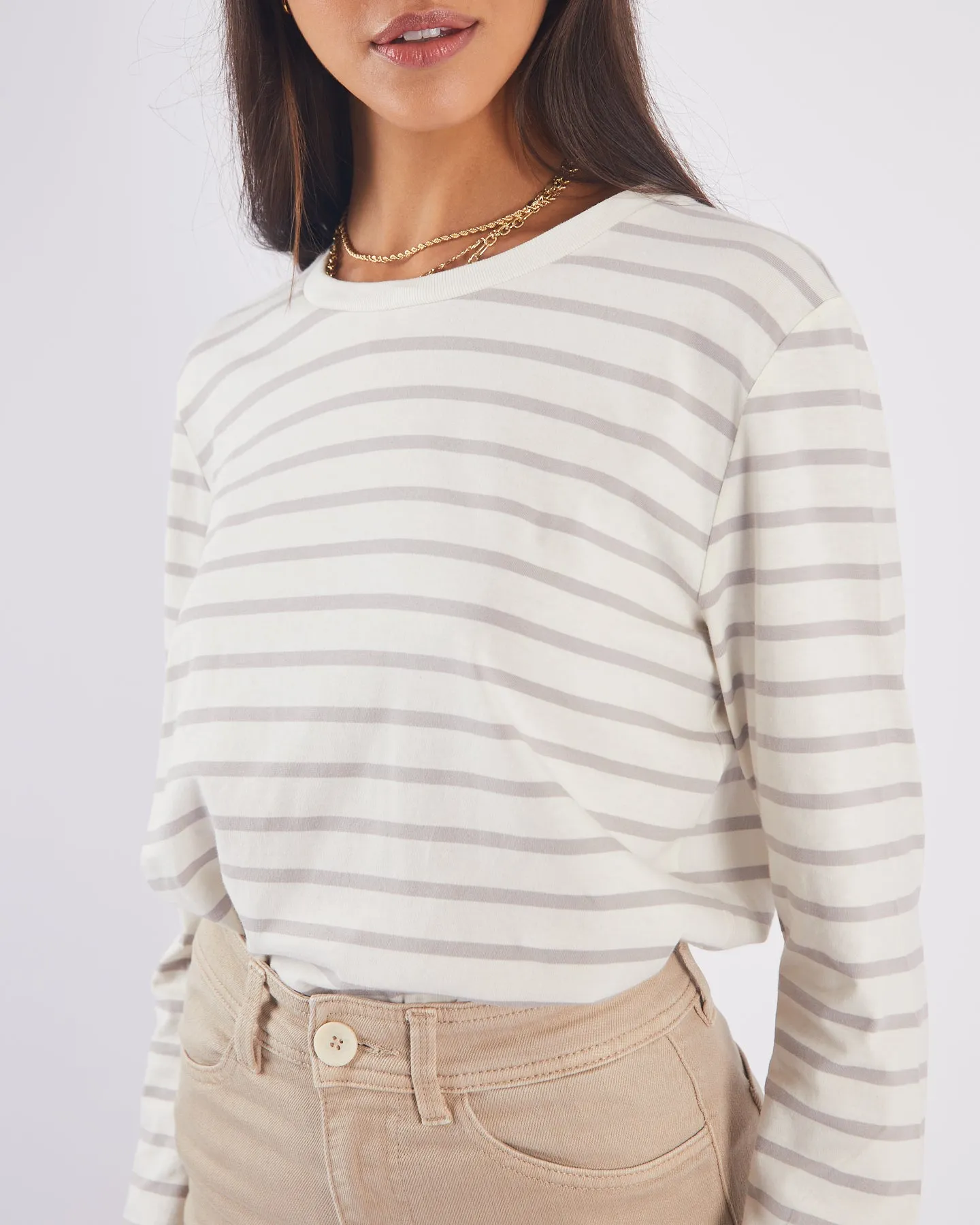 Petra T-Shirt Warm Stone Classic Comfort Style