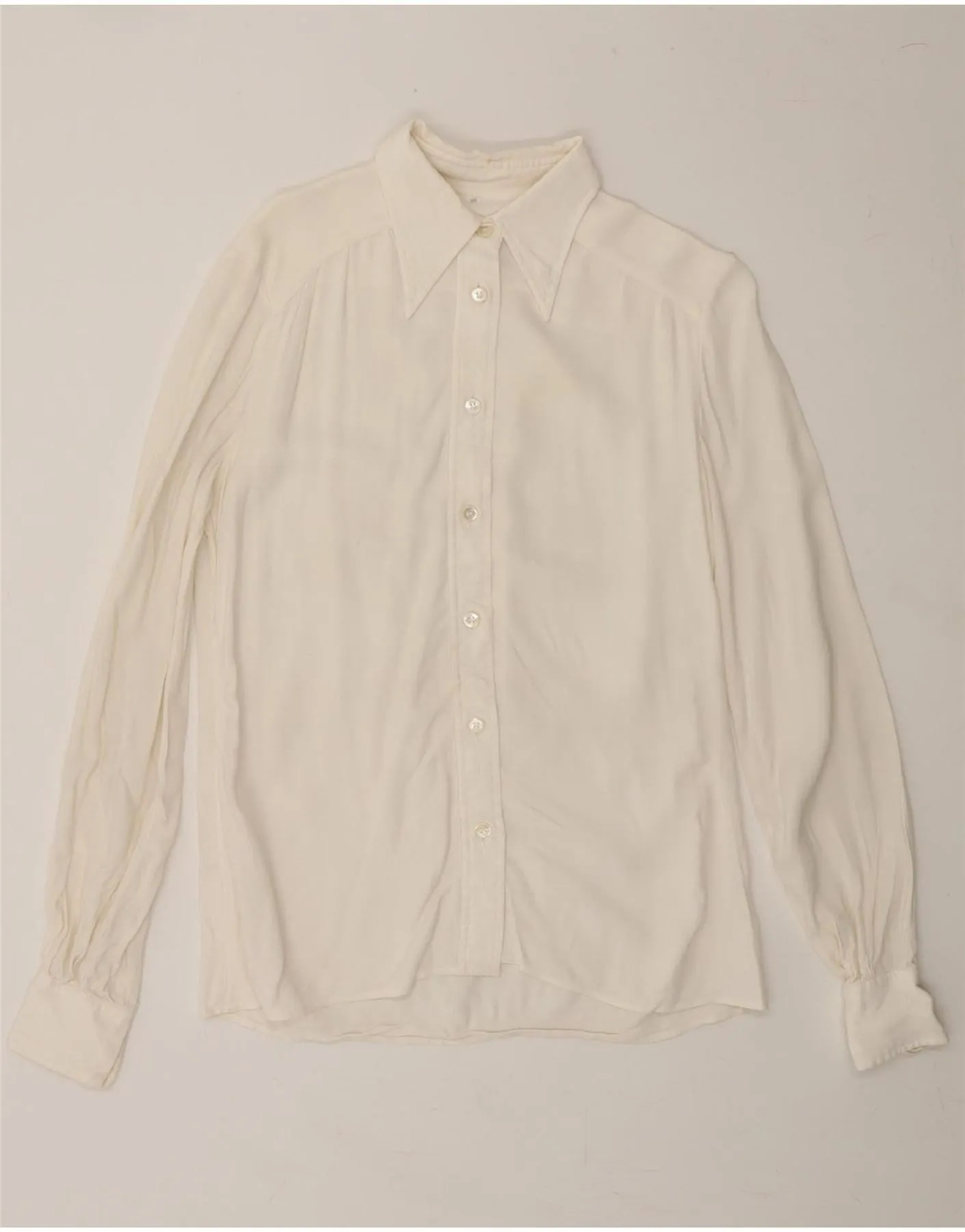 VINTAGE Womens Shirt IT 48 XL White Thermoregulating Fabric