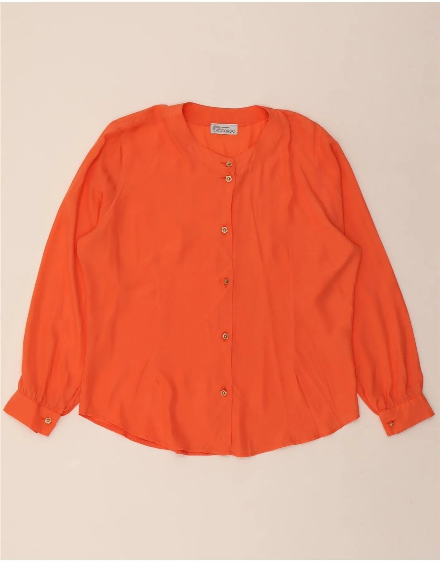 ACCORDO Womens Shirt Blouse UK 16 Large Orange Polyester formal dinner