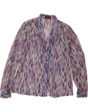VINTAGE Womens Shirt Blouse IT 48 XL Purple Striped Yoke Design Neutral Tone