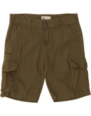 DICKIES Womens Relaxed Fit Cargo Shorts US 4 Small W30 Khaki Cotton Micro Perforated Texture