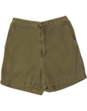 EDDIE BAUER Womens High Waist Chino Shorts US 10 Large W27 Khaki Cotton High-Quality Craftsmanship Non Iron Material