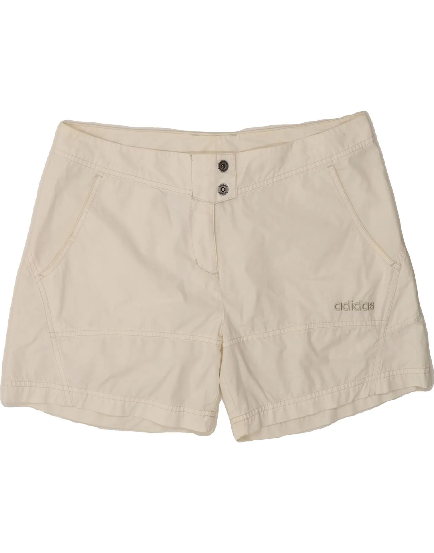 Versatile Design Cool Comfort ADIDAS Womens Chino Shorts UK 12 Medium W34  White Cotton