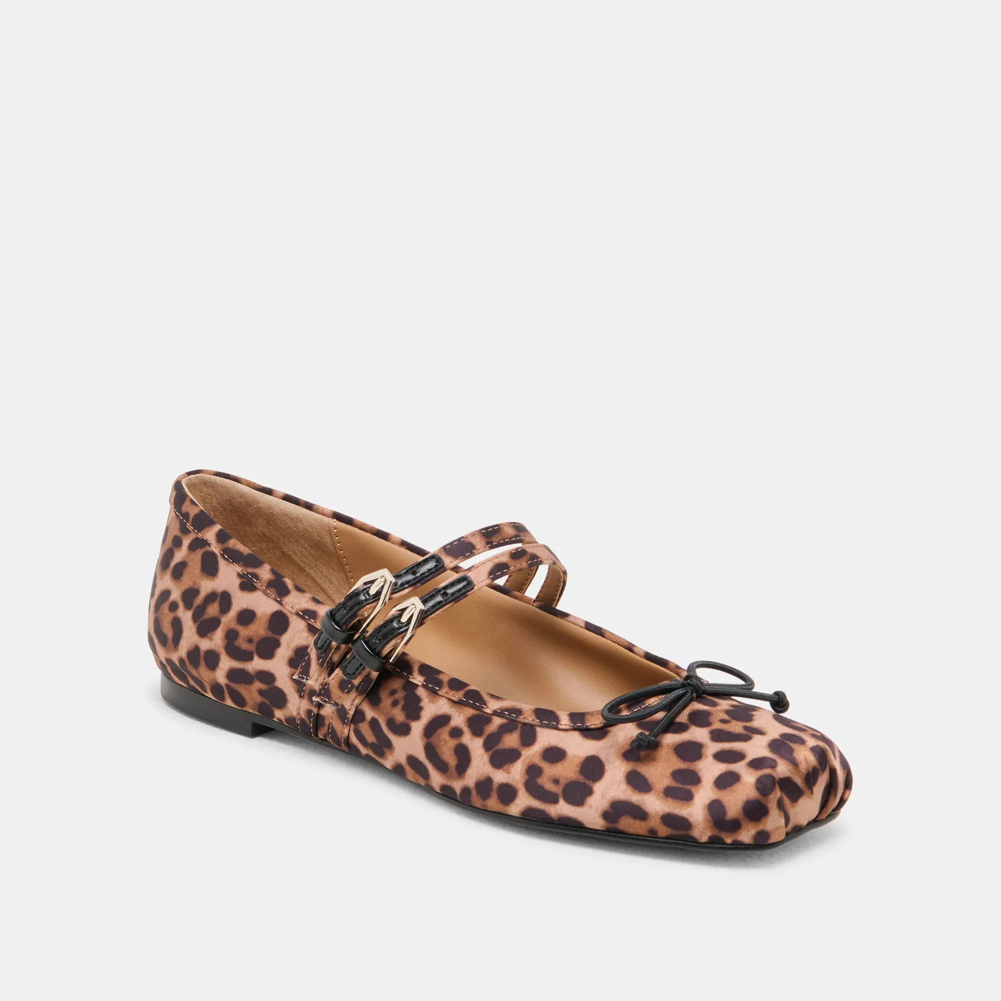 Design Show GIBSEN BALLET FLATS DK LEOPARD SATIN