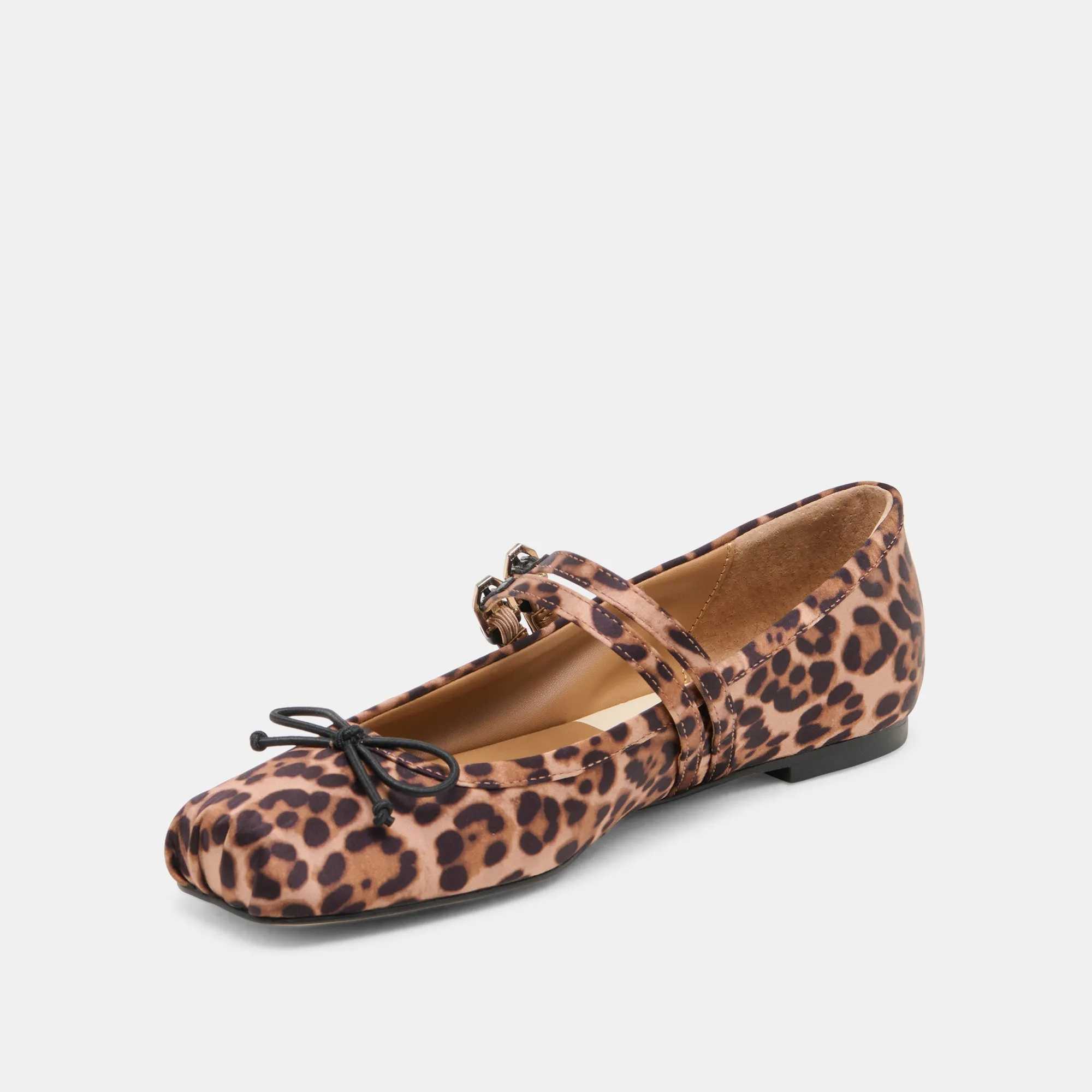 Supportive Flats Easy To Clean GIBSEN BALLET FLATS DK LEOPARD SATIN