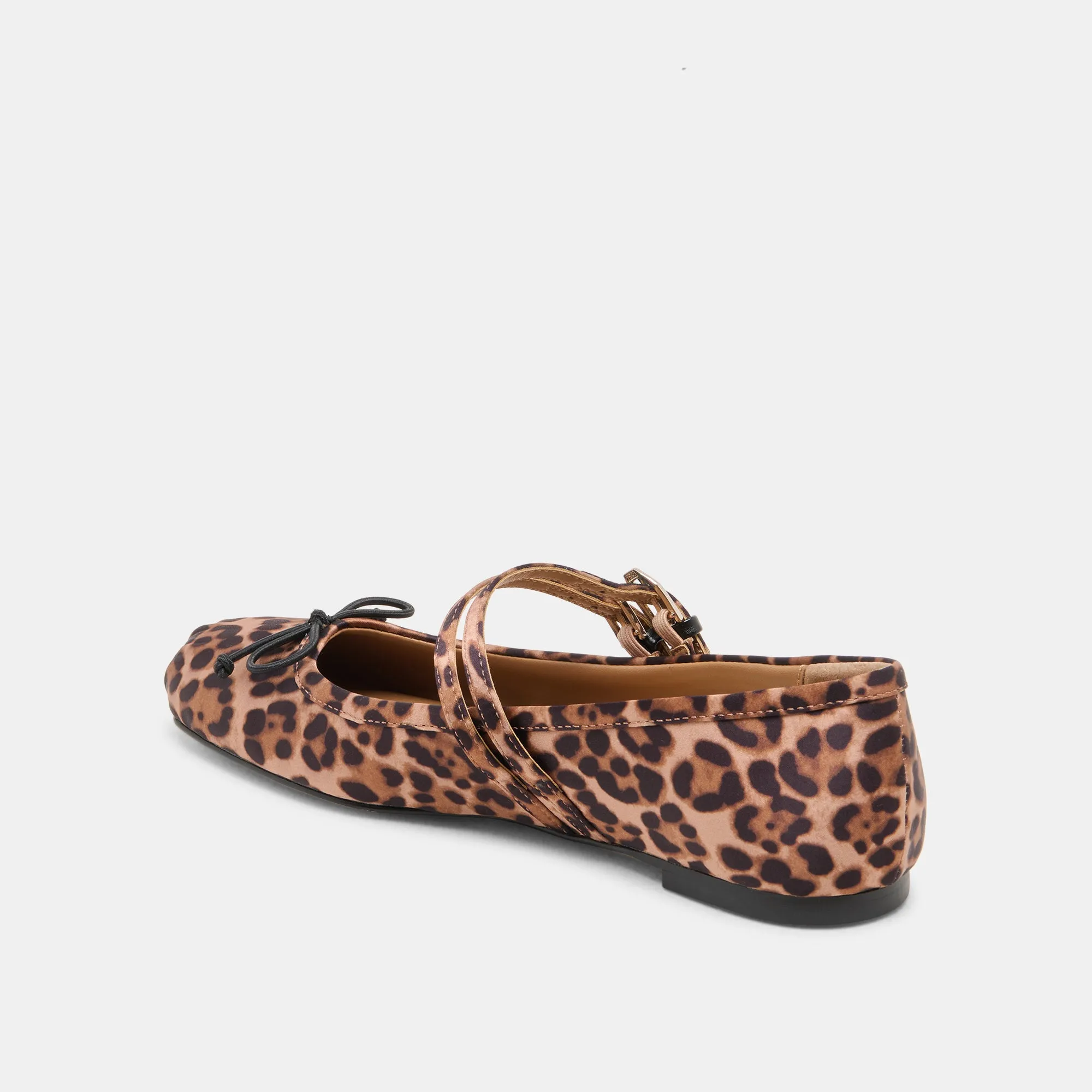 GIBSEN BALLET FLATS DK LEOPARD SATIN Simple Comfort Air Cushioning