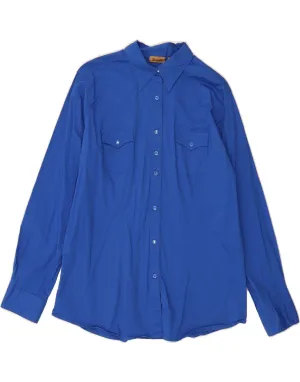 WRANGLER Womens Shirt UK 16 Large Blue Cotton Reinforced Shoulders