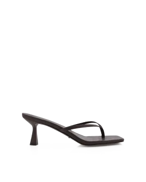 XAMI - CHOCOLATE Casual Sandals Black Leather Stilettos