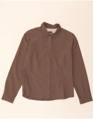 Embroidered Logo Functional Design PATAGONIA Womens Shirt US 10 Large Brown Polyester