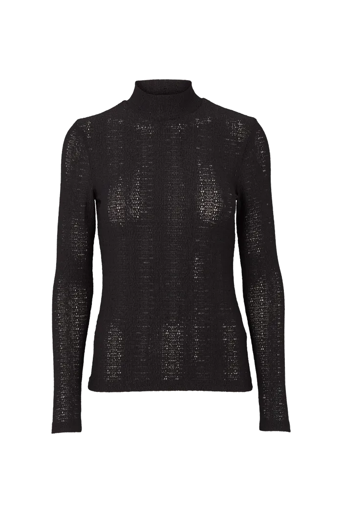 Suvi T-neck - Black Seam Free Back