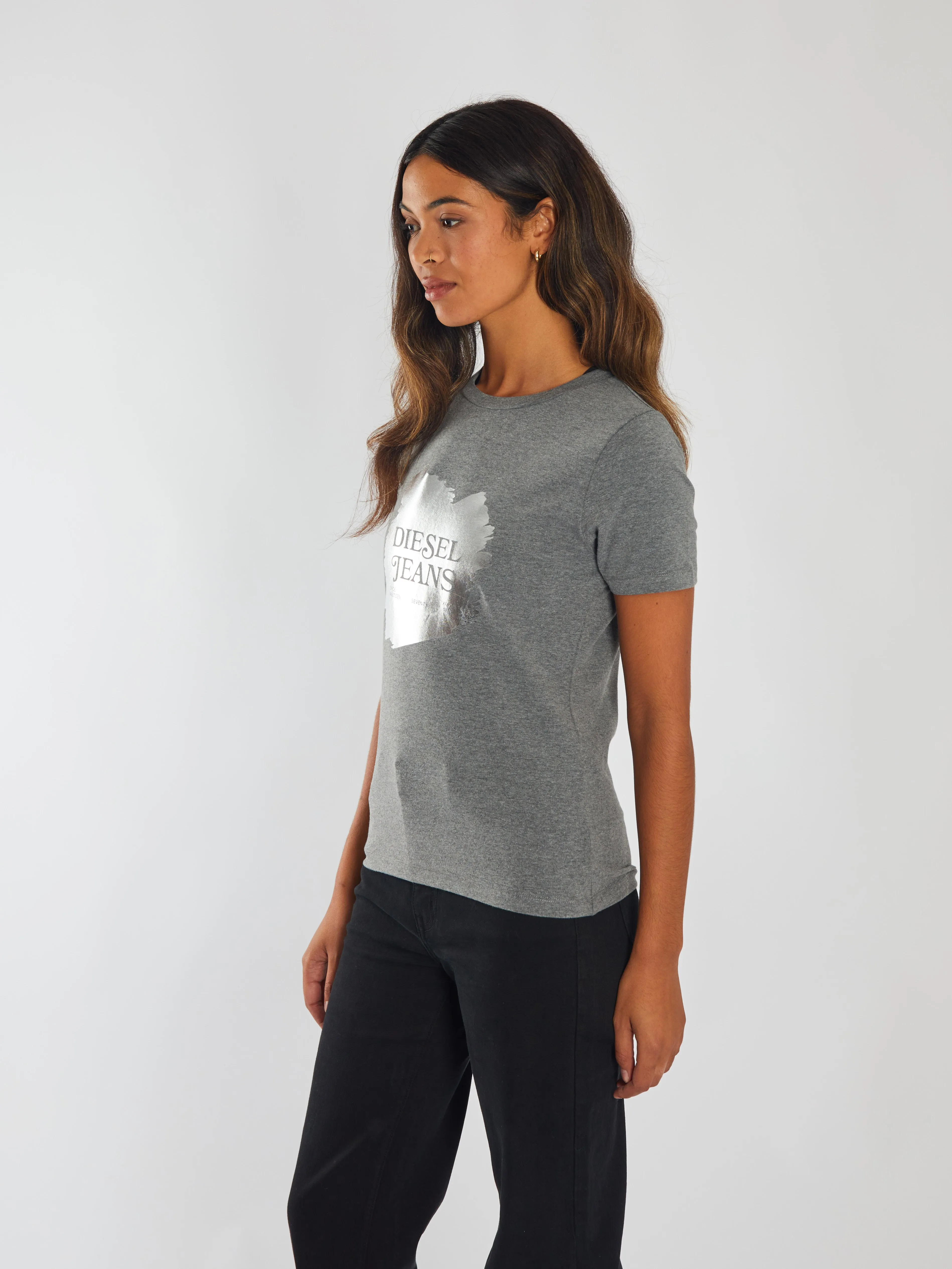 Megan Tee Grey Pebble Trendy Wearable Wide Neck Opening