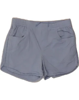 Tailored Fit EDDIE BAUER Womens Casual Shorts US 12 Large W34  Blue Cotton