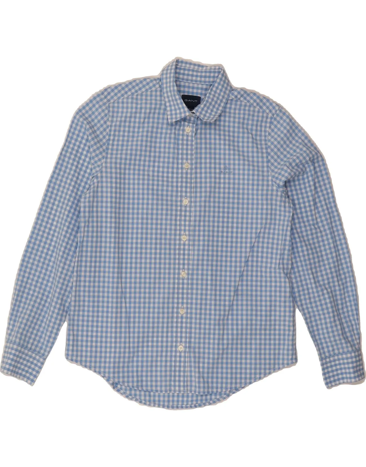 GANT Womens Shirt UK 8 Small Blue Gingham Cotton elegant design