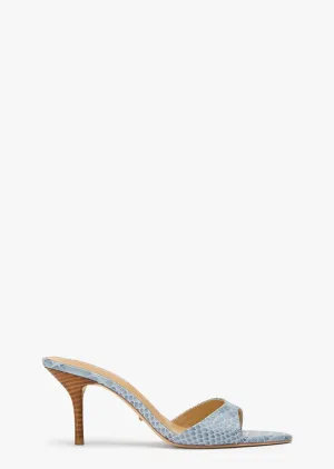 Hallie Denim Python Casual Platform Heels Comfortable foot wrap