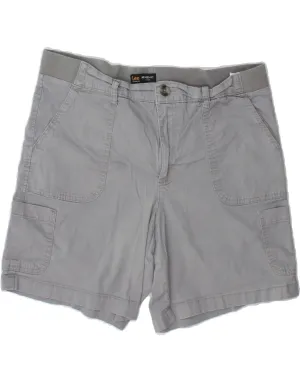Athleisure Trend Casual Wear LEE Womens Mid Rise Relaxed Fit Cargo Shorts US 16 2XL W38  Grey Cotton