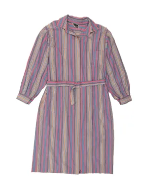 LUISA SPAGNOLI Womens Shirt Dress IT 50 XL Multicoloured Striped Cotton Iconic look Winter Layering