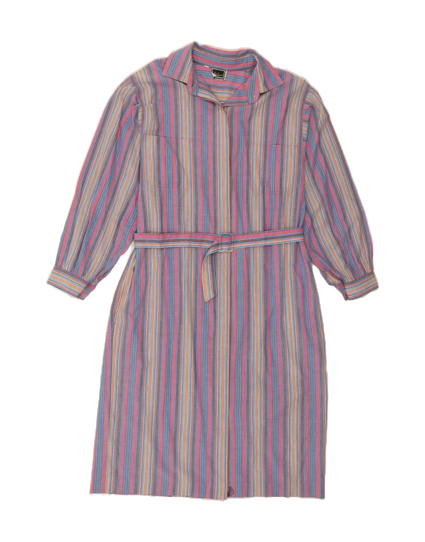 LUISA SPAGNOLI Womens Shirt Dress IT 50 XL Multicoloured Striped Cotton Iconic look Winter Layering