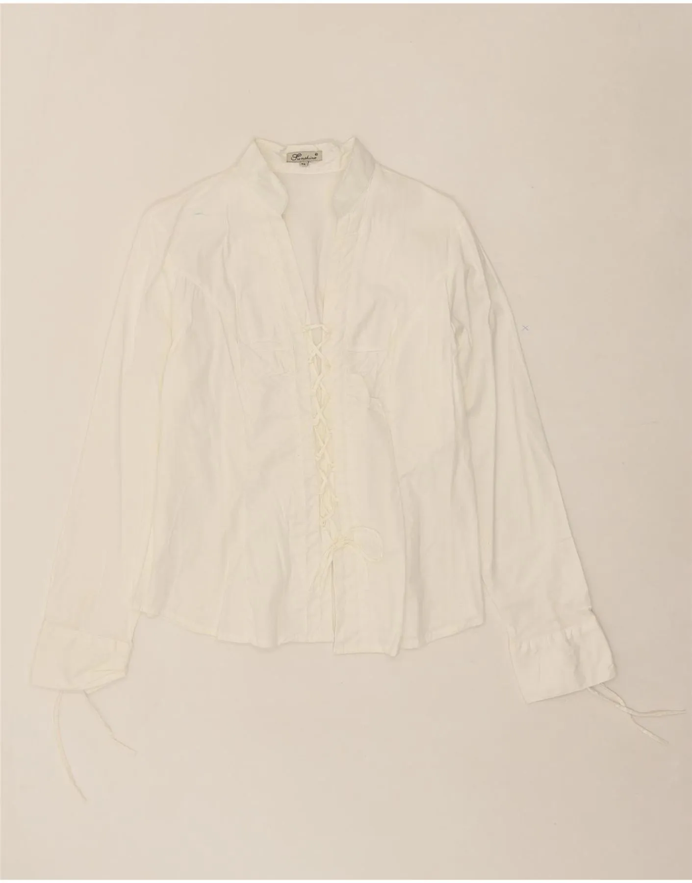 VINTAGE Womens Shirt Blouse UK 18 XL White Cotton Smooth Finish