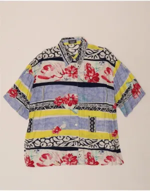 Lightweight Weave Functional Design LINEAV Womens Shirt Blouse EU 42 Large Multicoloured Floral Hawaiian