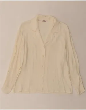 Bold Statement STEFANEL Womens Shirt Blouse UK 10 Small White Viscose