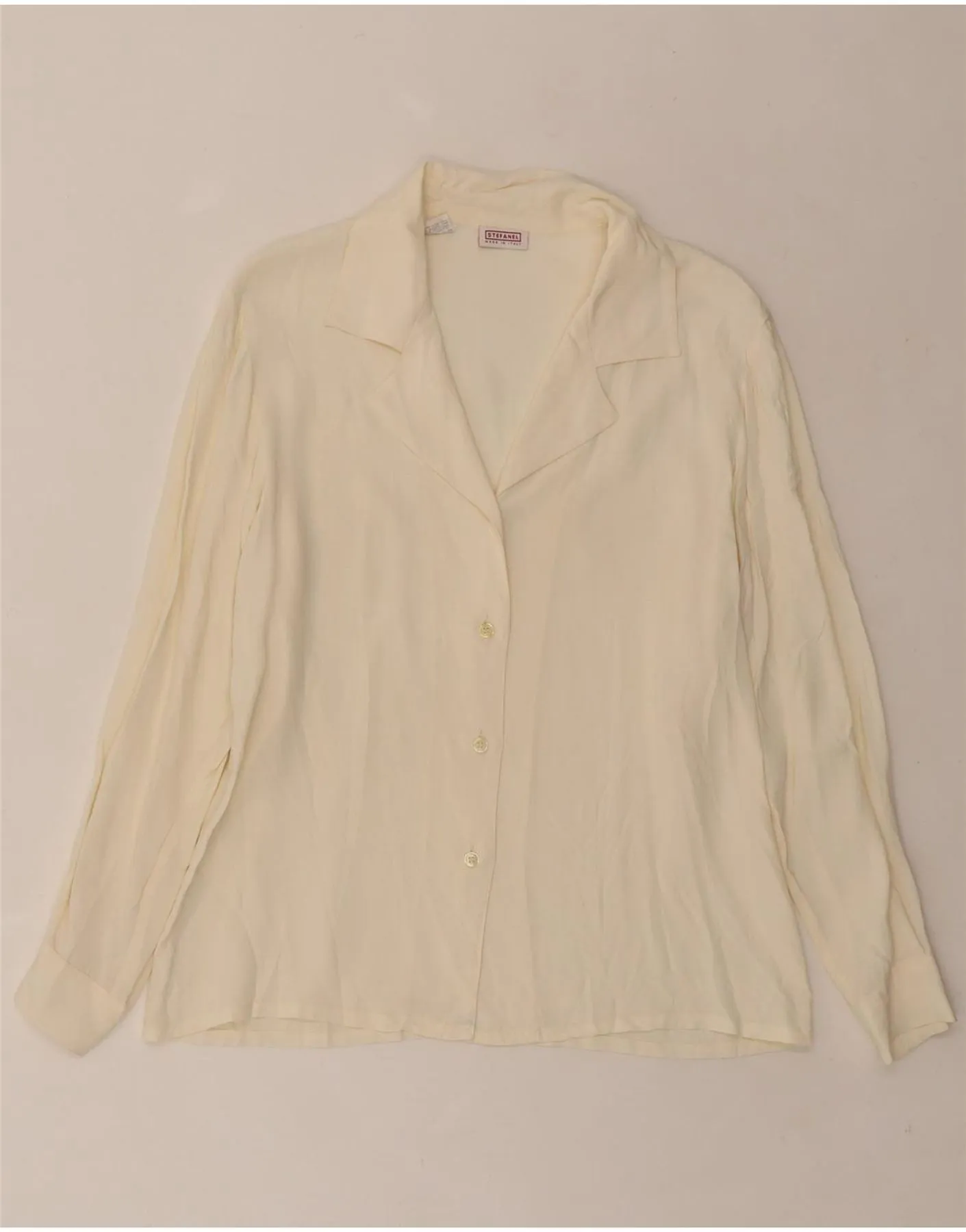 Bold Statement STEFANEL Womens Shirt Blouse UK 10 Small White Viscose