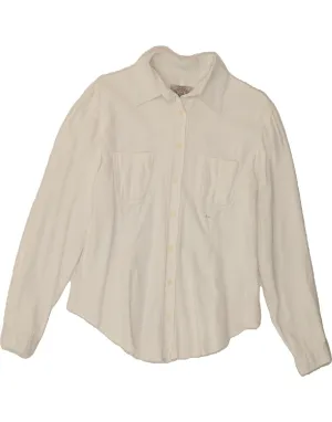 ARMANI JEANS Womens Shirt UK 14 Medium White Cotton Minimalist fashion Festival Fashion