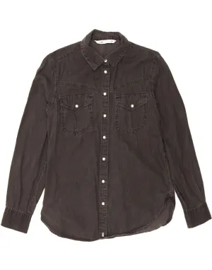 Unisex Design ZARA Womens Denim Shirt UK 6 XS Grey