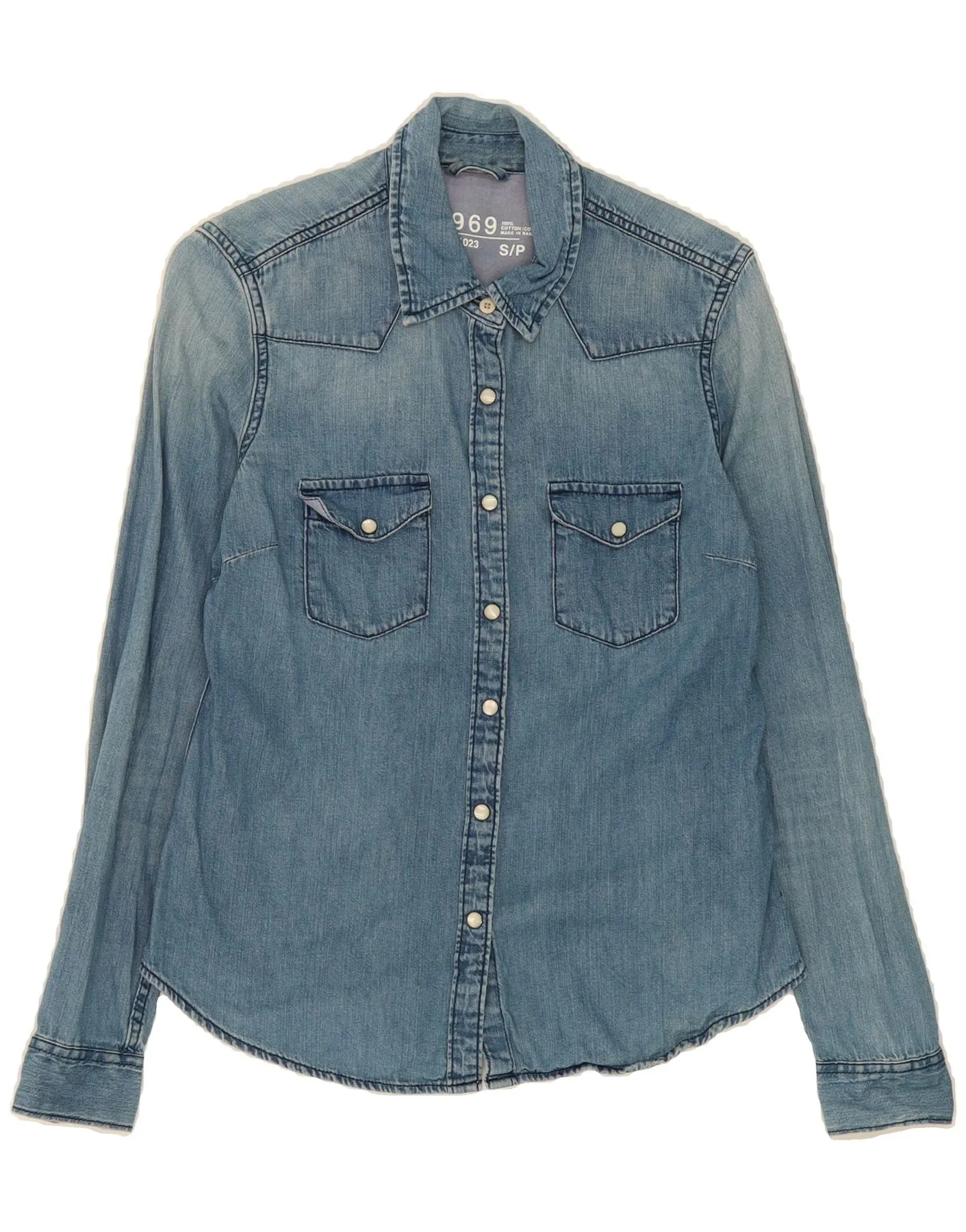 Non Iron Material Practical Choice GAP Womens Denim Shirt UK 10 Small Blue Cotton