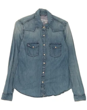 Non Iron Material Practical Choice GAP Womens Denim Shirt UK 10 Small Blue Cotton
