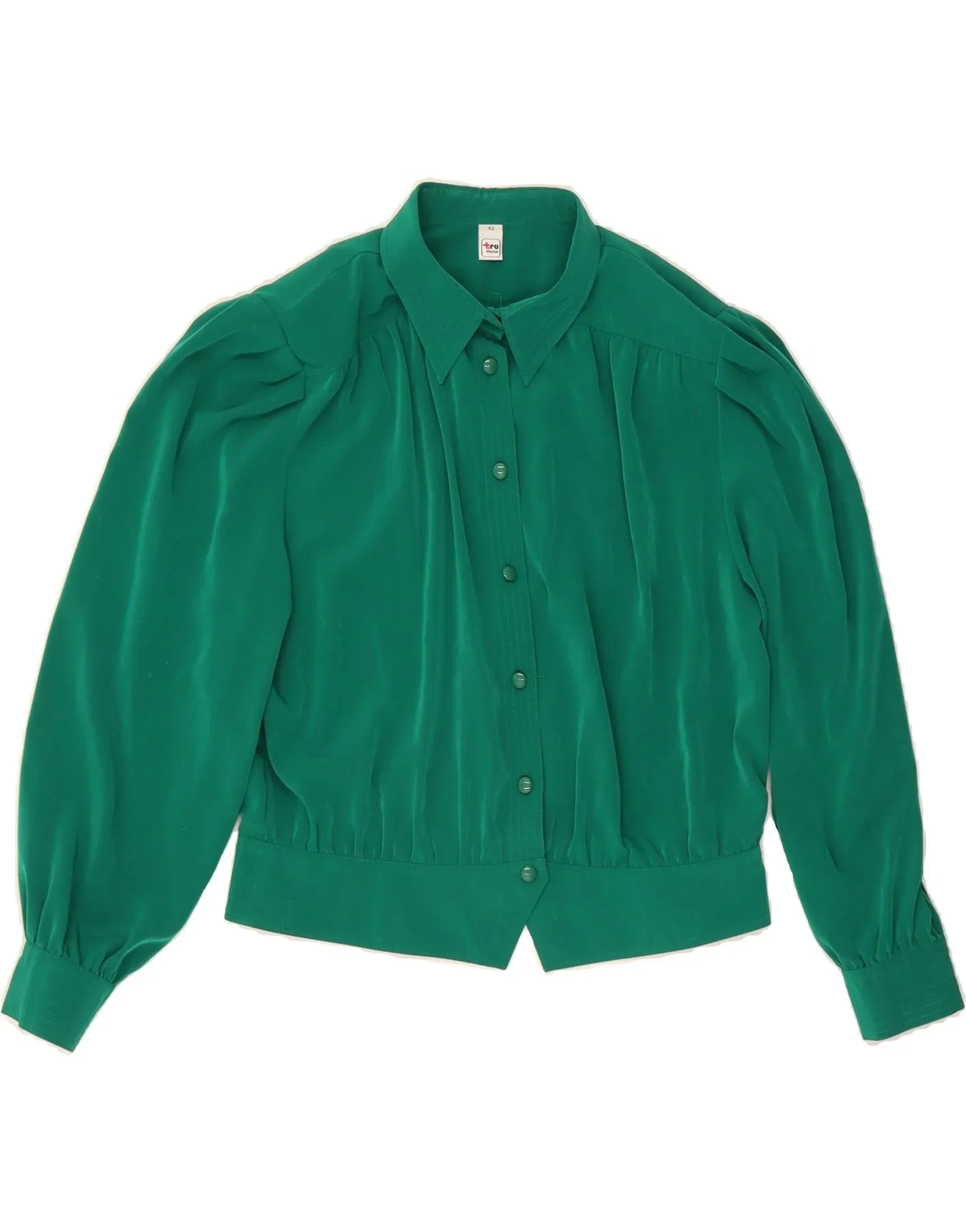 Moisture Management Tech TRU Womens Shirt Blouse IT 42 Medium Green Polyester