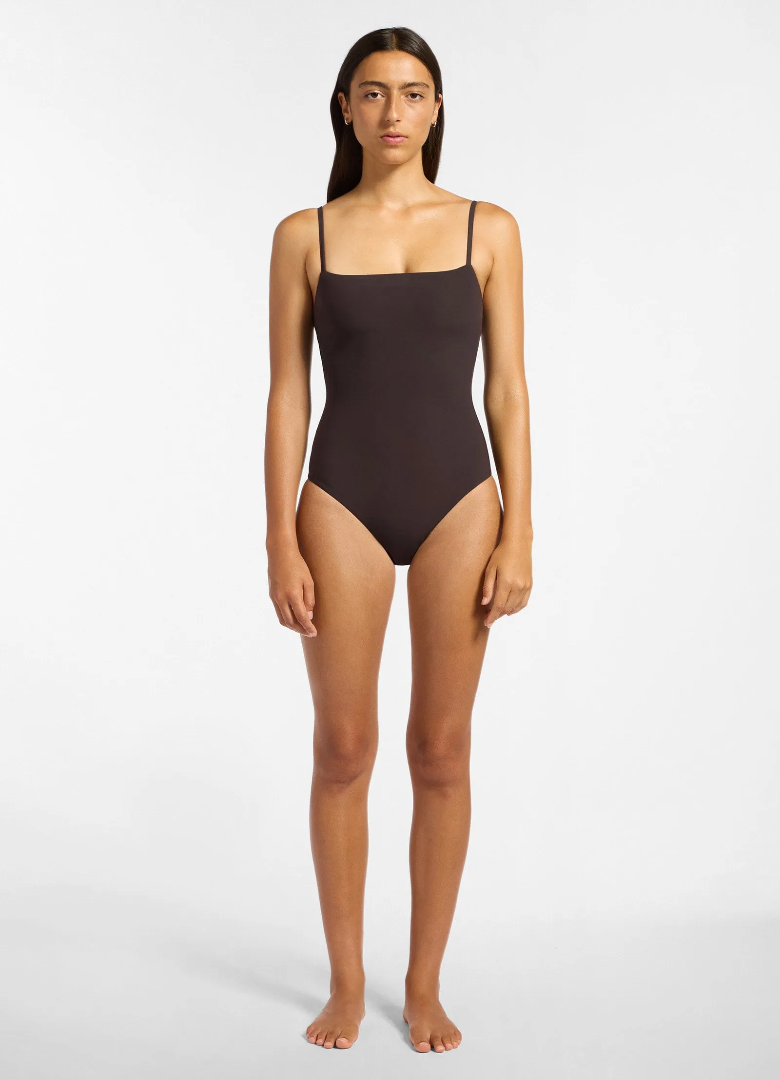 Jetset Minimal Tank One Piece - Chocolate Pool Attire Sunny Days