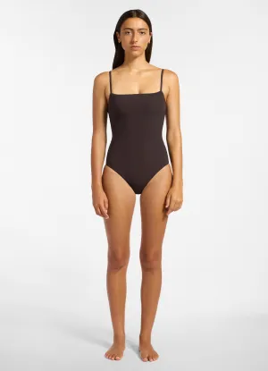 Jetset Minimal Tank One Piece - Chocolate Pool Attire Sunny Days