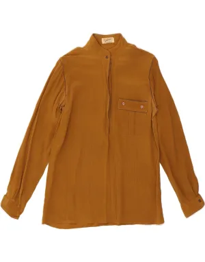 VINTAGE Womens Shirt Blouse IT 42 Medium Brown Gym Appropriate