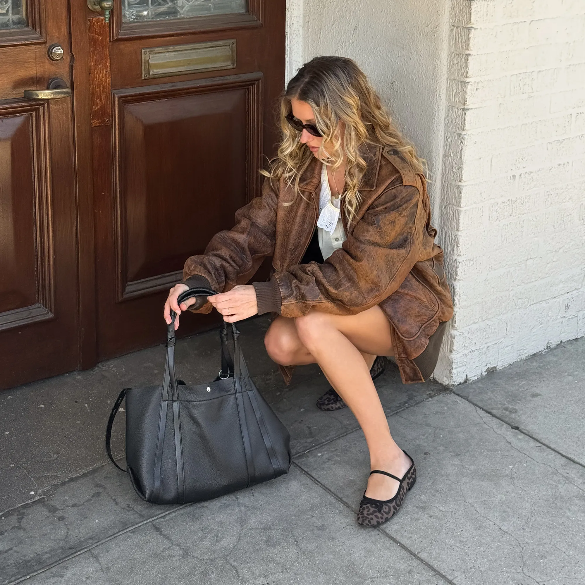 College Walk Mature Chic CADEL BALLET FLATS DK LEOPARD MESH