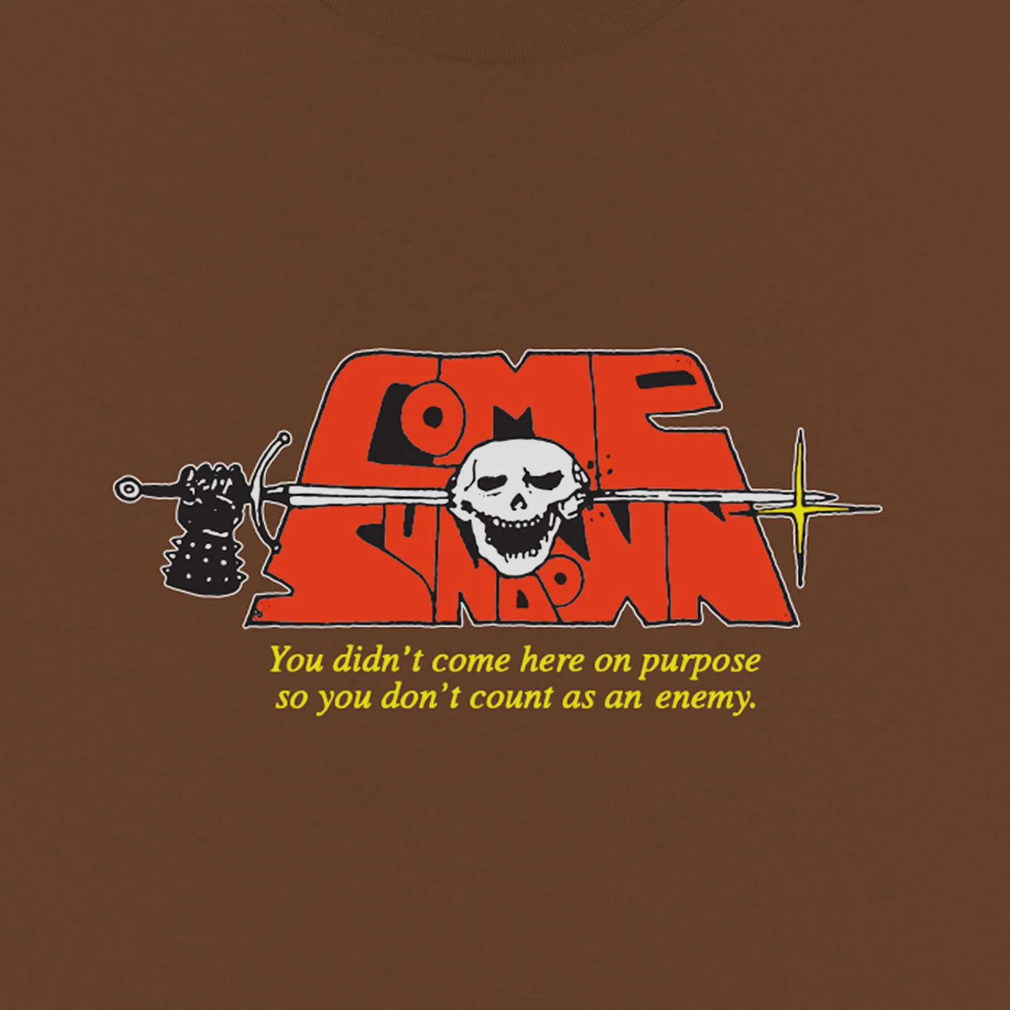 Come Sundown Split Tee - Brown Plus size confidence