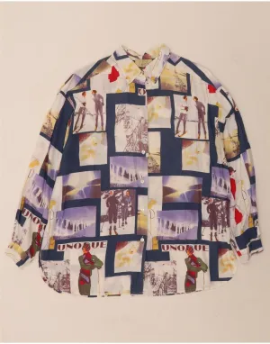 vacation wear ELENA MIRO Womens Shirt Blouse EU 41 Medium Multicoloured Patchwork