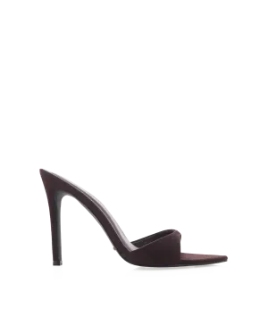 QUINBY - DARK CACAO SUEDE Peep Toe Booties