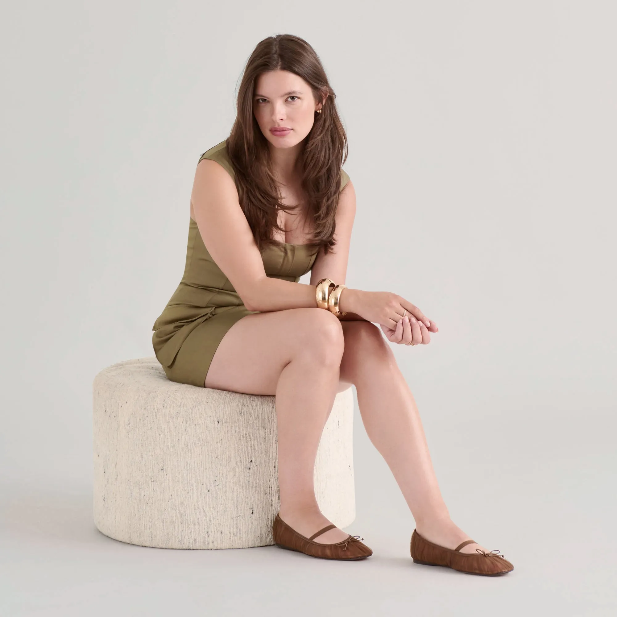 RAEVEN BALLET FLATS MID BROWN TULLE Wedding Glow Harvest Glow